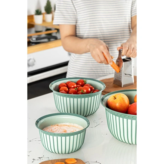 Vienev 3'lü Linea Kase Seti Yeşil 1x(1, 2, 3 Li̇tre)