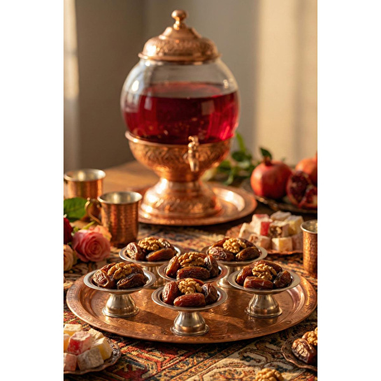 Vienev 6'lı Gümüş Renk Yuvarlak Lokumluk Ve Sunumluk Seti