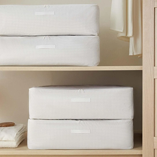 Home Wave 8'li Mega Boy Gri Pötikare Baza Altı Hurç Set 74 X 46 X 22 Cm