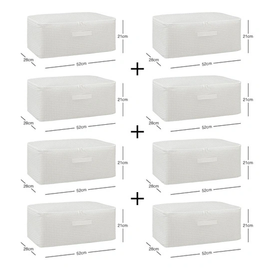 Home Wave 8'li Orta Boy Gri Pötikare Hurç Set 52 X 28 X 21 Cm