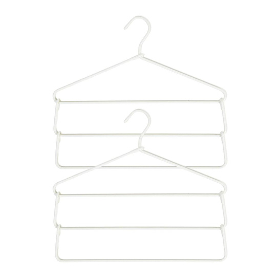 Ocean Home Textile 2'li 3 Katlı Ekru Renk Kumaş Kaplı Metal Giysi Askısı 42 X 41 X 0.5 Cm