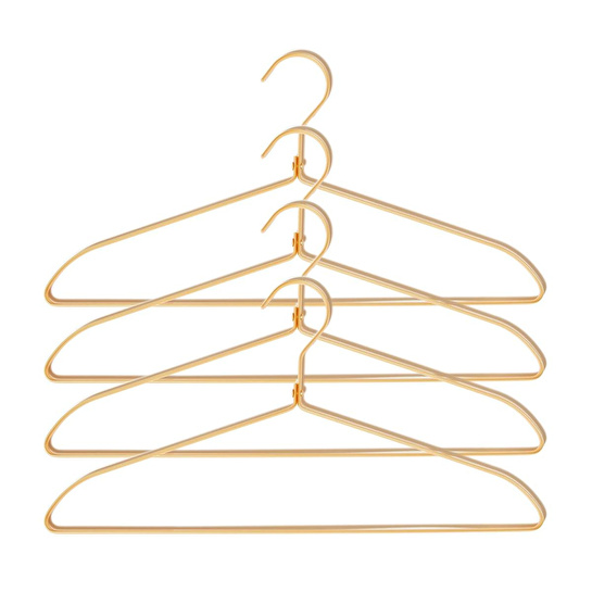 Ocean Home Textile 4'lü Altın Renk Metal Giysi Askısı 21.5 X 42 X 1 Cm