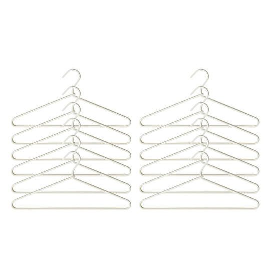 Ocean Home Textile 12'li Ekru Renk Kumaş Kaplı Metal Giysi Askısı 21.5 X 42 X 0.5 Cm