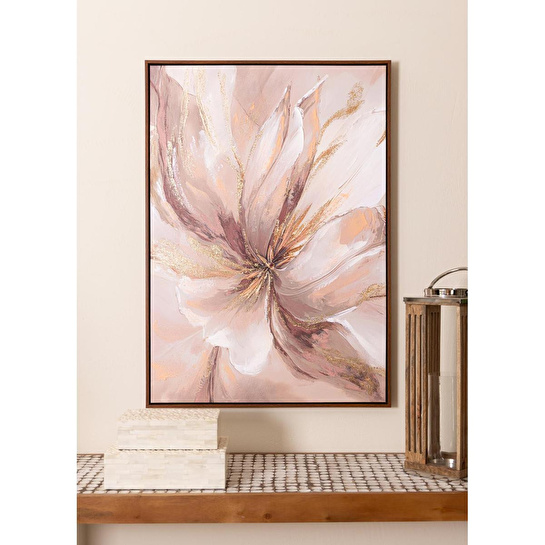 The Mia Neutral Floral Kanvas Tablo 70x100 Cm Tbl0106