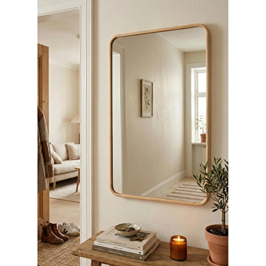 The Mia Ahşap Duvar Aynası 60x90 Cm