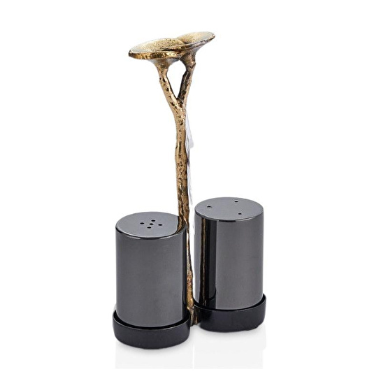 Cornella Rose Standlı Tuzluk Ve Biberlik Silver - Gold