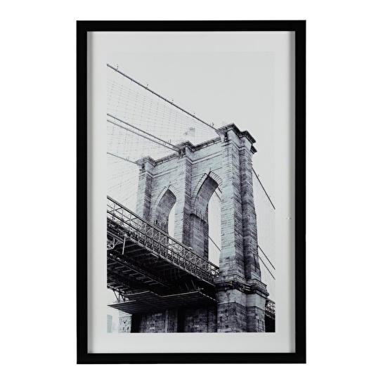 Mudo Home Brooklyn Bridge Çerçeveli̇ Cam Tablo 60x90cm
