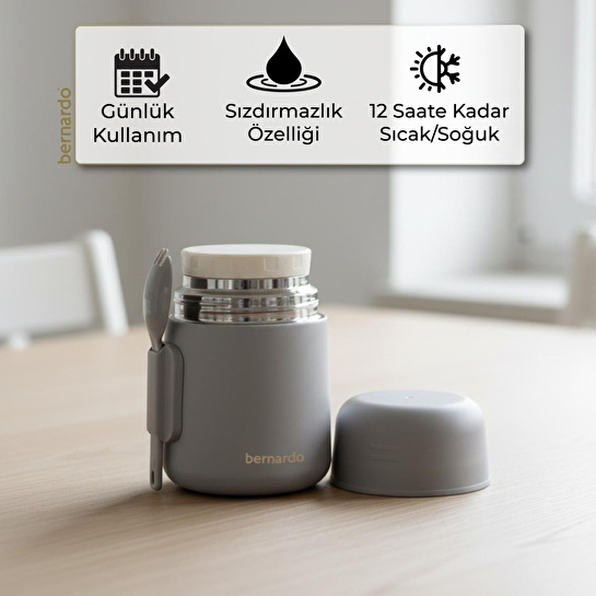 Bernardo Duo Yemek Termosu 500 Ml Gri