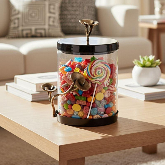 Cornella Rose Dekoratif Cam Kavanoz Silver - Gold Orta Ağız:12 Cm X Boy:17 Cm X Tüm:21 Cm