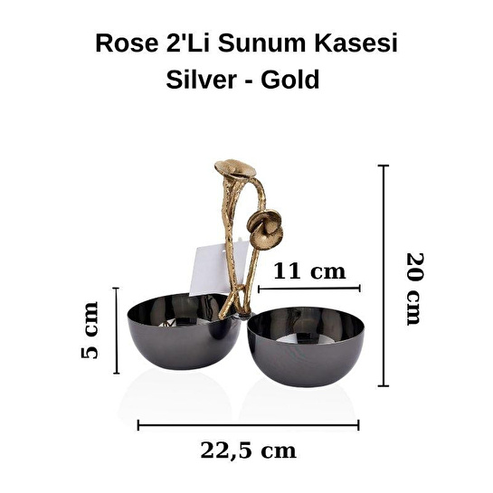 Cornella Rose 2'li Sunum Kasesi Silver - Gold