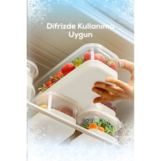 Vienev 7 Parça Yumuşak Tabanlı Derin Dondurucu - Difriz Saklama Kabı Gri