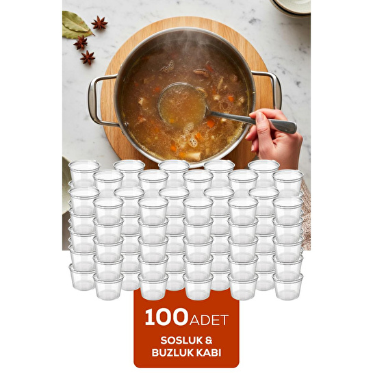 Vienev 100'lü Dondurucuya Uygun Saklama Kabı – 120 Ml İlik, Tavuk Suyu, Sos Ve İlaç Saklama Kabı