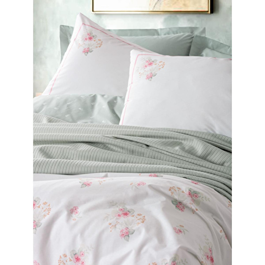 Cotton Box Vivid Tek Kişilik Pikeli Nevresim Takımı Minty Mint