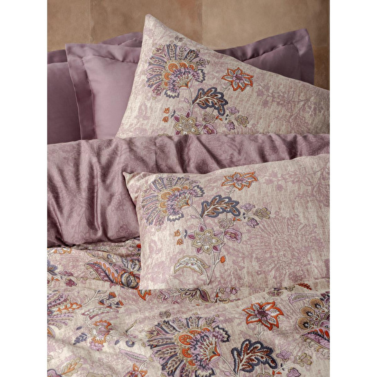 Cotton Box Saten Çift Kişilik Nevresim Takımı Majolica Mürdüm