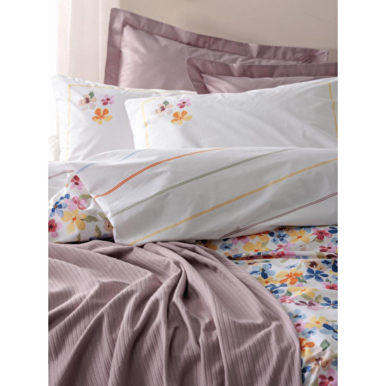 Cotton Box Vivid Tek Kişilik Pikeli Nevresim Takımı Flurry Lila