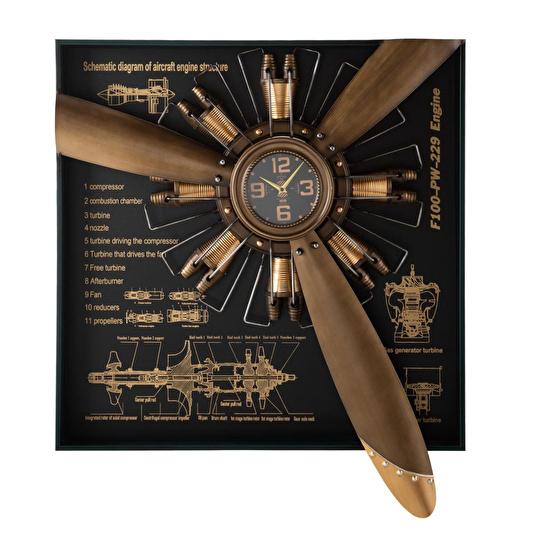 Mudo Home Elica Gold Duvar Saati̇ 80x15x96cm