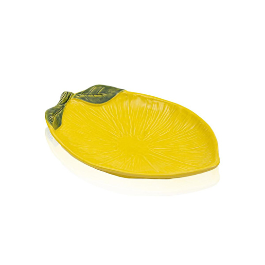 The Mia Oval Sunum Tabağı Sarı 39 Cm