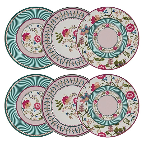 Lucky Art Florine Bone 27 Cm 6lı Tabak Seti