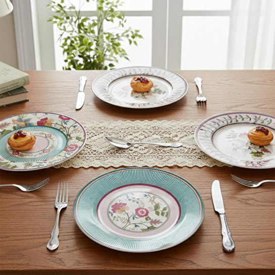 Lucky Art Florine Bone 20 Cm 6lı Tabak Seti