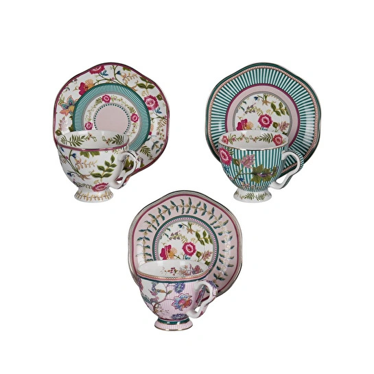 Lucky Art Florine Bone 6lı Kahve Fincan Seti