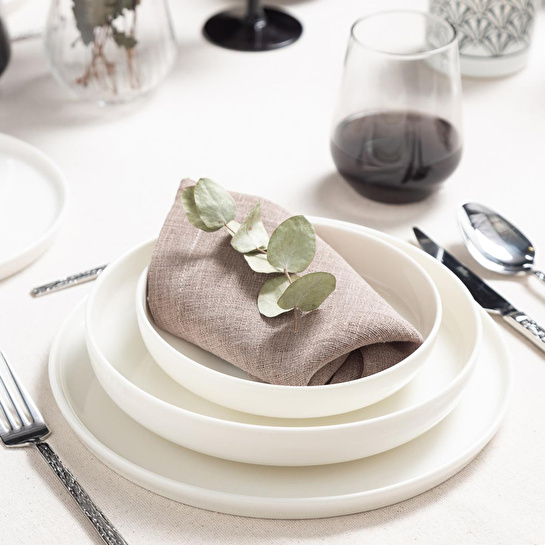 Mudo Home Ephesus White 18 Parça Porselen Yemek Takimi