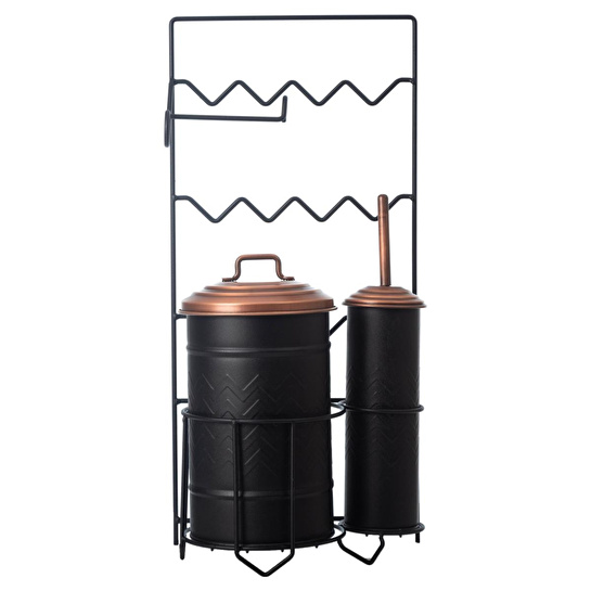 Mudo Home Metal Çöp Kovasi Tuvalet Firçalik&kağitlik Si̇yah