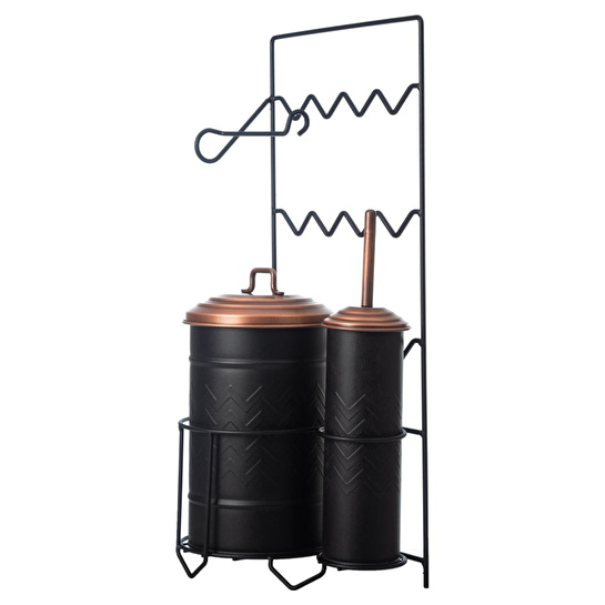 Mudo Home Metal Çöp Kovasi Tuvalet Firçalik&kağitlik Si̇yah