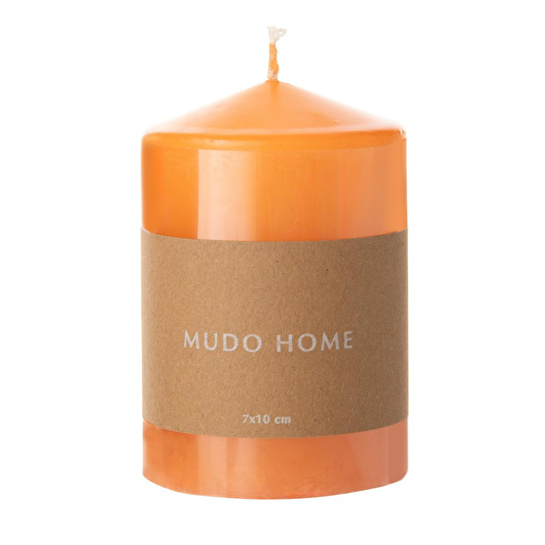Mudo Home Sütun Mum Turuncu 7x10cm