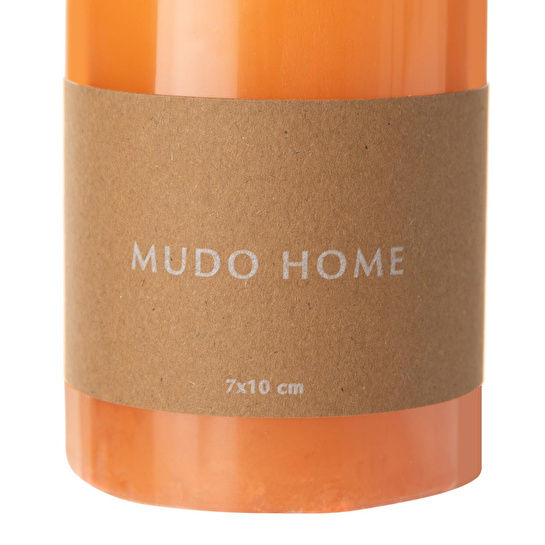 Mudo Home Sütun Mum Turuncu 7x10cm