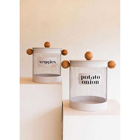 The Mia Stripe Patates Soğan Kabı Bej