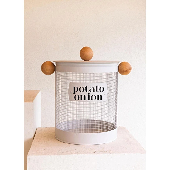The Mia Stripe Patates Soğan Kabı Bej
