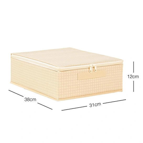 Home Wave Bej Pötikare Destekli Kutu Hurç 31 X 38 X 12 Cm