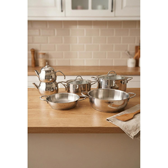 Bambum Rose 10 Parça Çelik Tencere Takımı