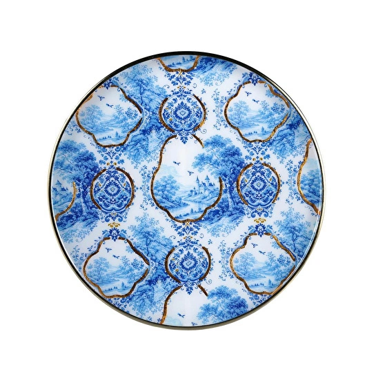 Lucky Art Blue Heritage Dekoratif Tepsi 36cm