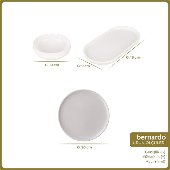 Bernardo Lily 12 Parça Kahvaltı Takımı Beyaz