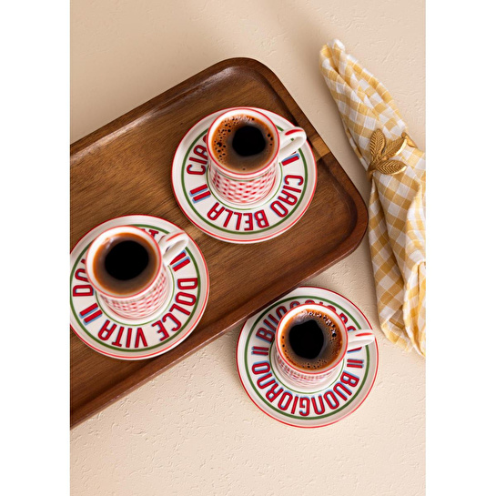 The Mia Cucina Türk Kahvesi Fincan Takımı 6 Kişilik