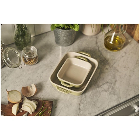 Staub Seramik Fırın Kabı Seti 2 Parça Açık Yeşil