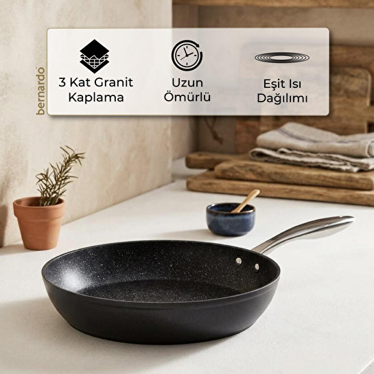 Bernardo Chef Line Granit Tava Siyah 28cm