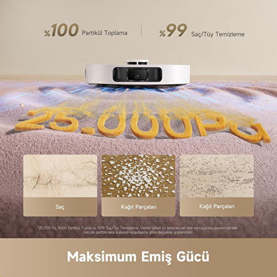 Dreame D30 Ultra Robot Süpürge Beyaz, 25.000pa Emiş Gücü