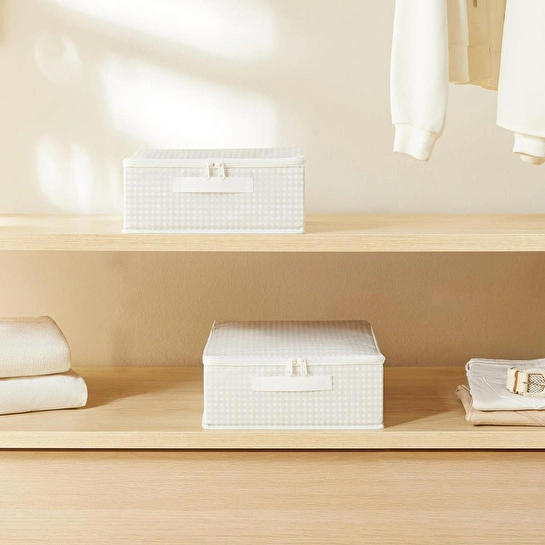 Home Wave 2'li Gri Pötikare Destekli Kutu Hurç Set 31 X 38 X 12 Cm