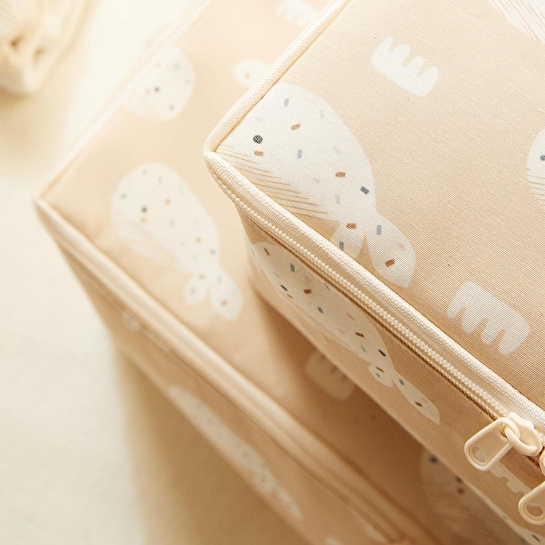 Ocean Home Textile 4'lü Çocuk Odası Sevimli Balina Hurç Set 2 Adet 30 X 22 X 18 / 2 Adet 52 X 28 X 21 Cm