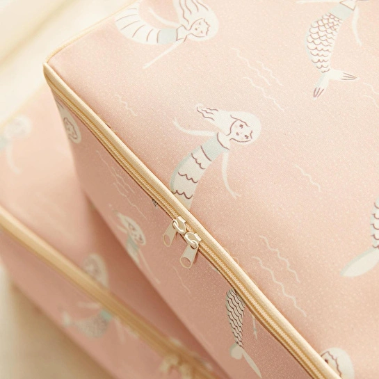 Ocean Home Textile 4'lü Çocuk Odası Deniz Kızı Hurç Set 2 Adet 30 X 22 X 18 / 2 Adet 52 X 28 X 21 Cm