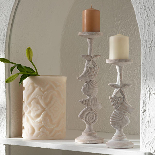 Mudo Home Sea World Mumluk Beyaz 11x11x42 Cm