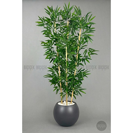 Biçiçek Yapay Bambu Ağacı 160 Cm Küre Saksıda