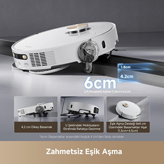Dreame L50 Ultra Robot Süpürge Beyaz, 19.500pa Emiş Gücü