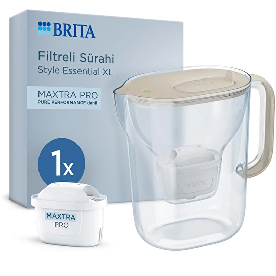 Brita Style Essential Xl 1 X Maxtra Pro Pure Performance Filtreli Su Arıtma Sürahisi – Kum Beji (3,6l)