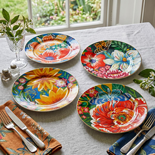 Lucky Art Vivelle Bone 4’lü Servis Tabağı Seti 27 Cm