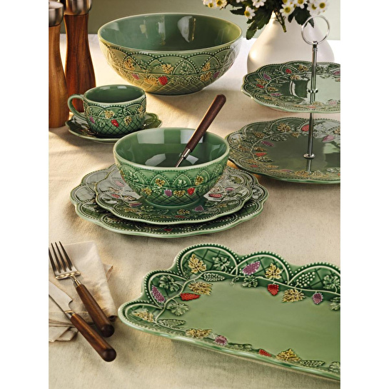 Lucky Art Vinea Seramik 27 Cm Yeşil Ayaklı Kek Standı