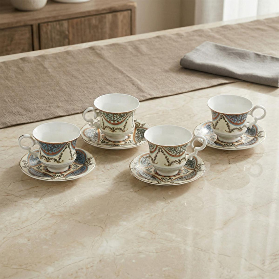 Lucky Art Rosea Bone 4’lü Klasik Fincan Seti 120 Ml