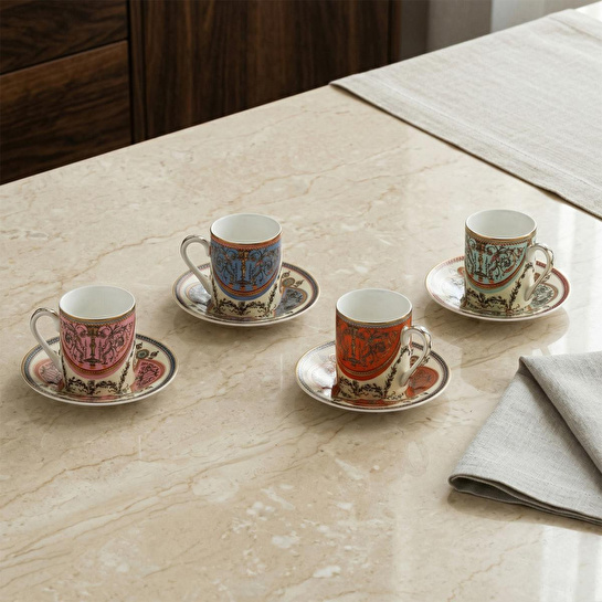 Lucky Art Rosea Bone 4’lü Kahve Fincanı Seti 100 Ml